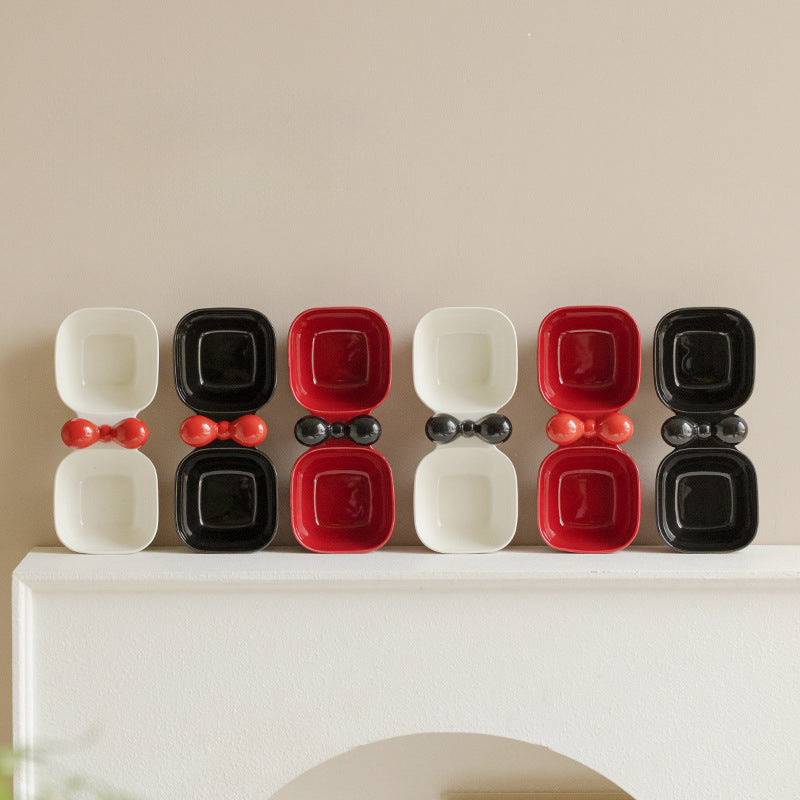 Ceramic Pet Food & Water Bowl — Dog & Cat Dual Bowl Set