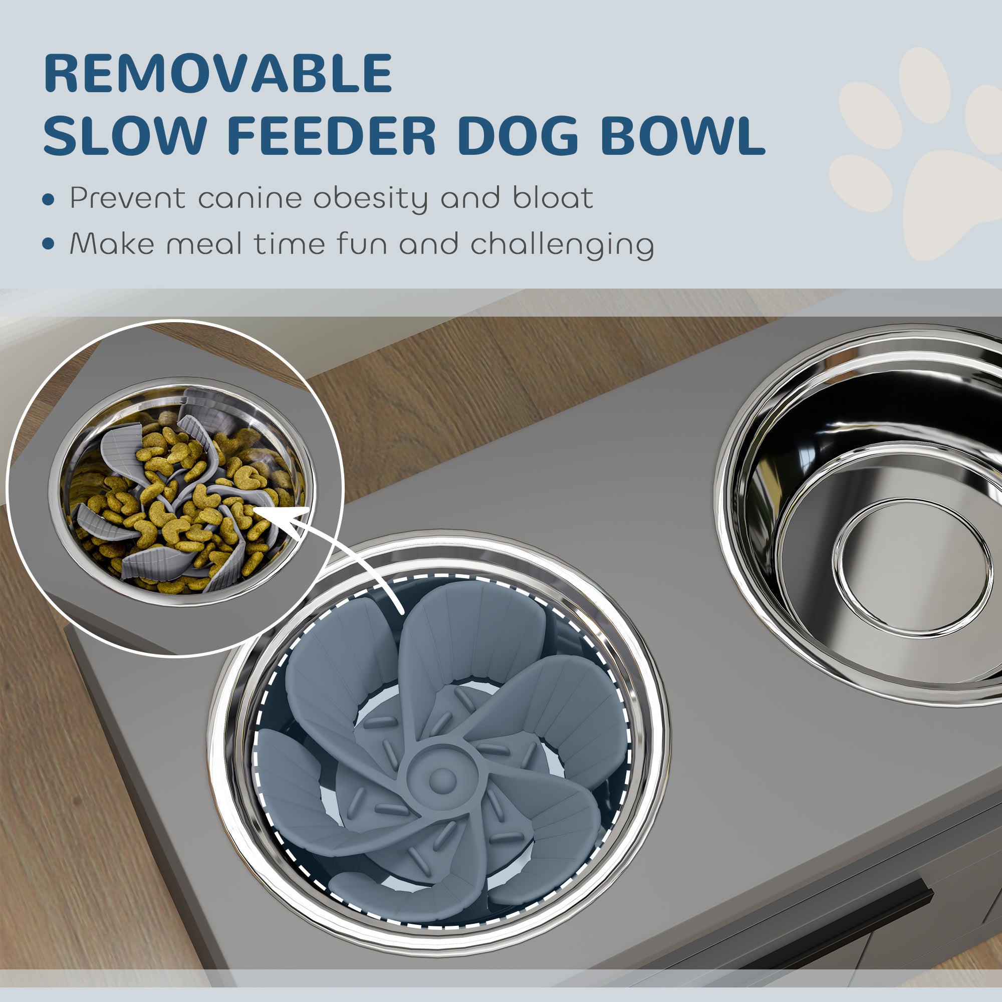 Raised Dog Feeding Station with Bowls for Easy Eating