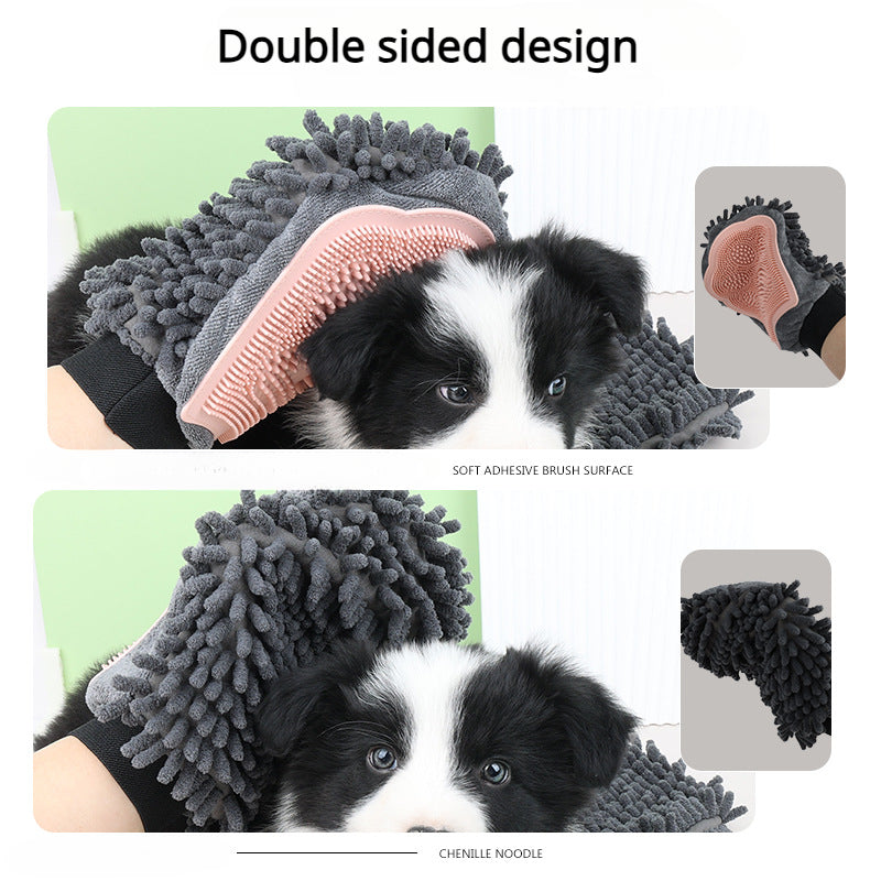 2-in-1 Pet Bathing & Grooming Glove for Dogs & Cats