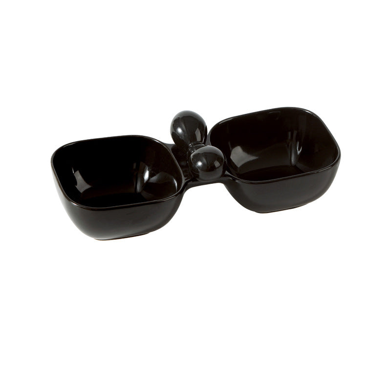 Ceramic Pet Food & Water Bowl — Dog & Cat Dual Bowl Set