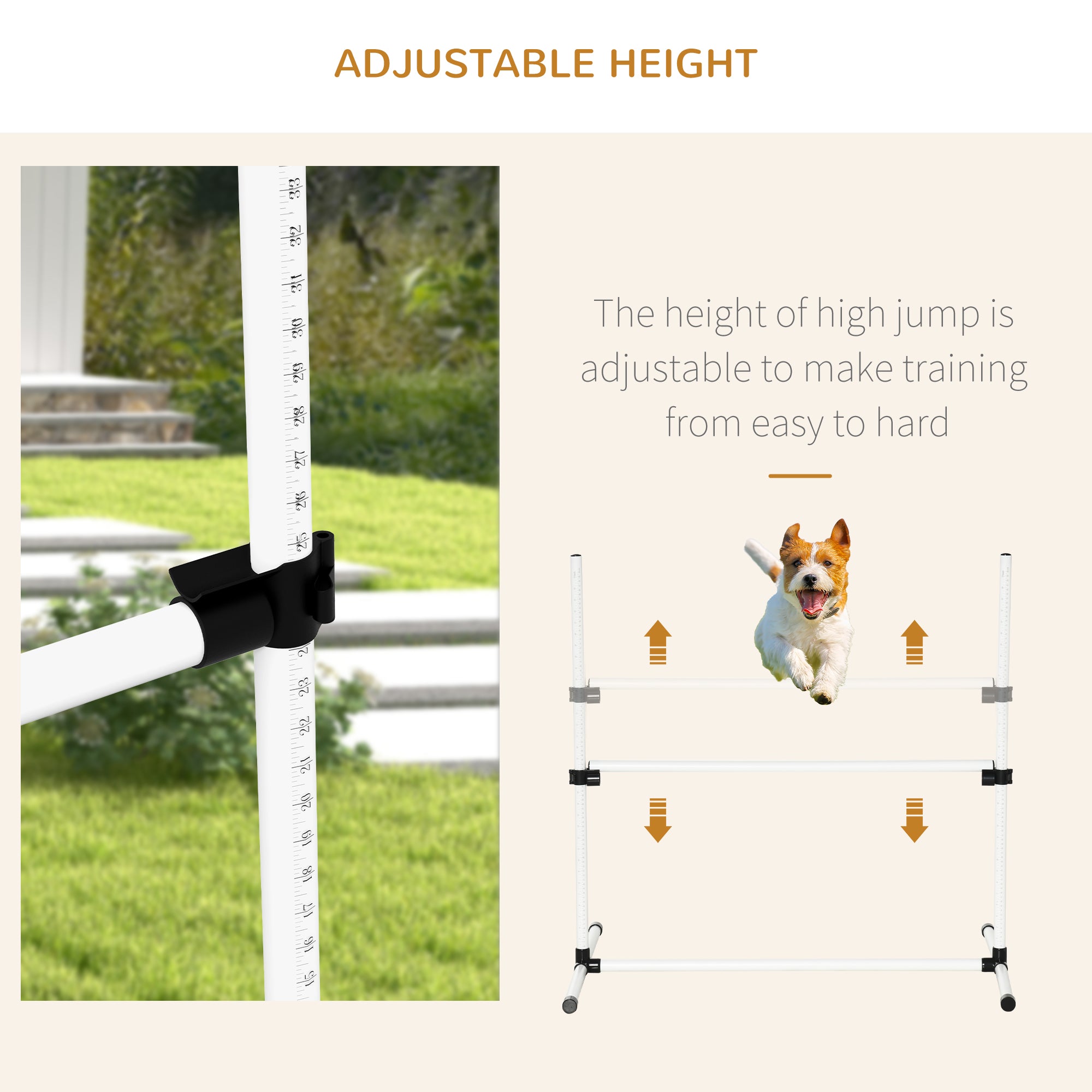 4-Piece Adjustable Dog Agility Training Set – Jumps & Poles