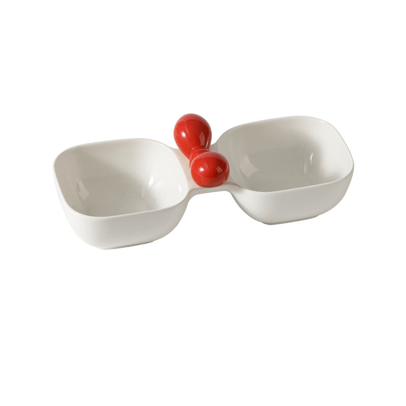 Ceramic Pet Food & Water Bowl — Dog & Cat Dual Bowl Set