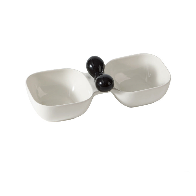 Ceramic Pet Food & Water Bowl — Dog & Cat Dual Bowl Set