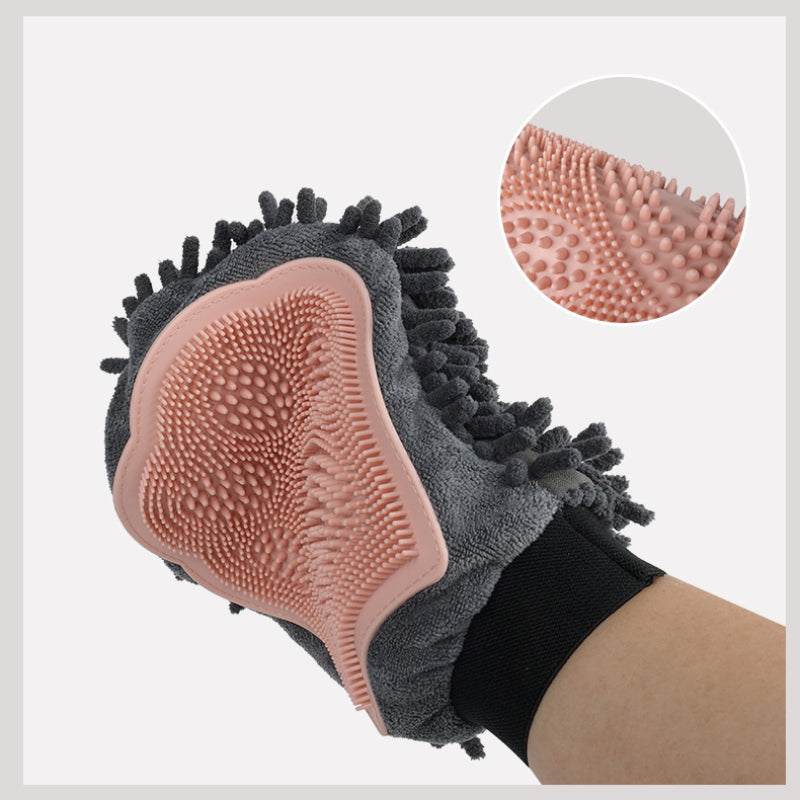 2-in-1 Pet Bathing & Grooming Glove for Dogs & Cats