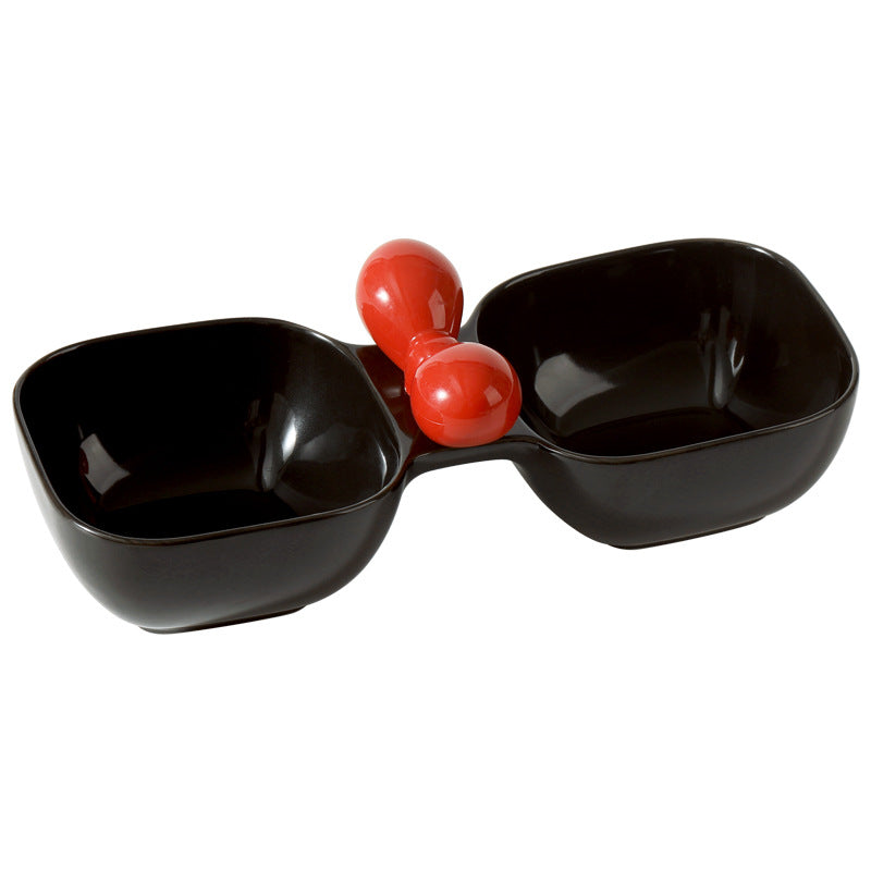 Ceramic Pet Food & Water Bowl — Dog & Cat Dual Bowl Set