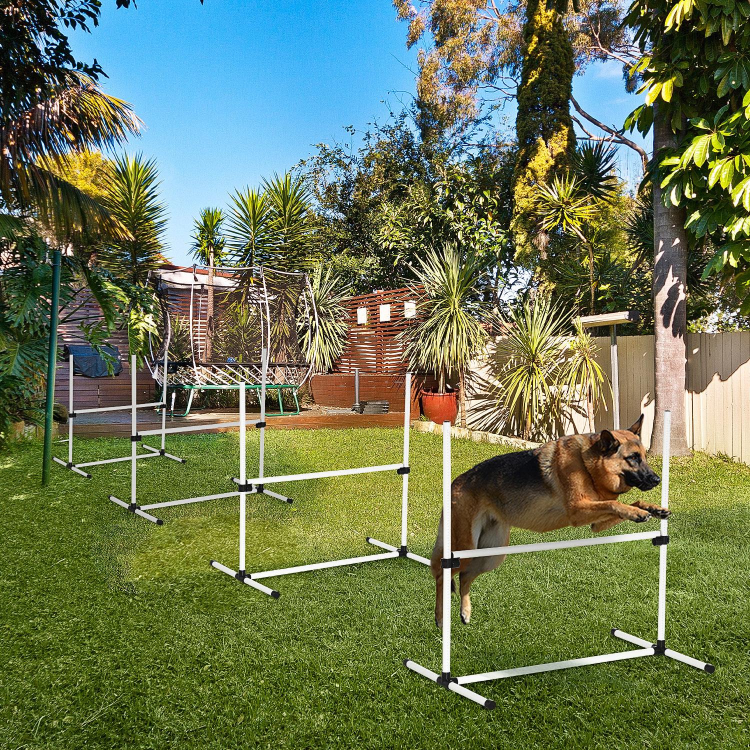 4-Piece Adjustable Dog Agility Training Set – Jumps & Poles